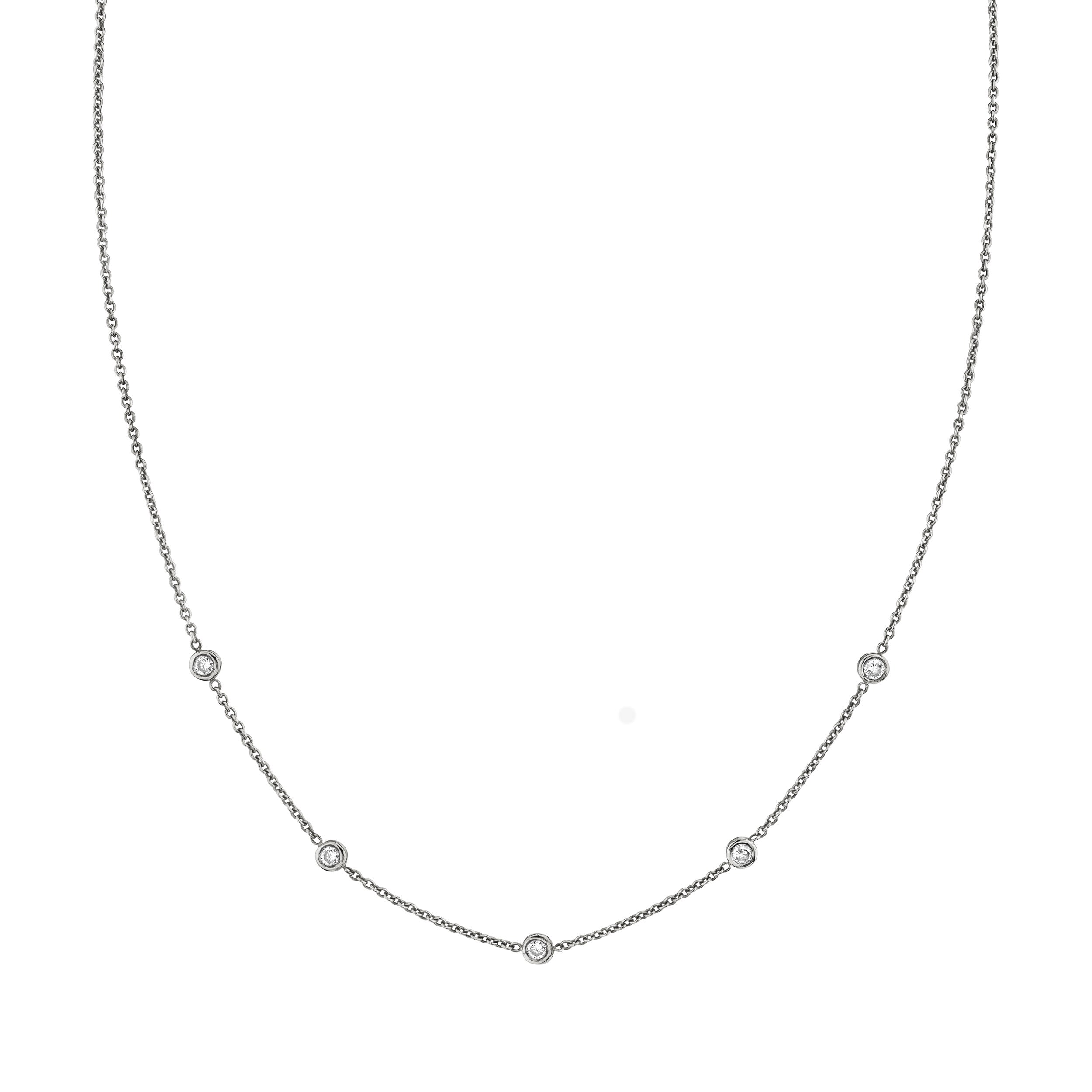 5 Diamond Bezel Necklace