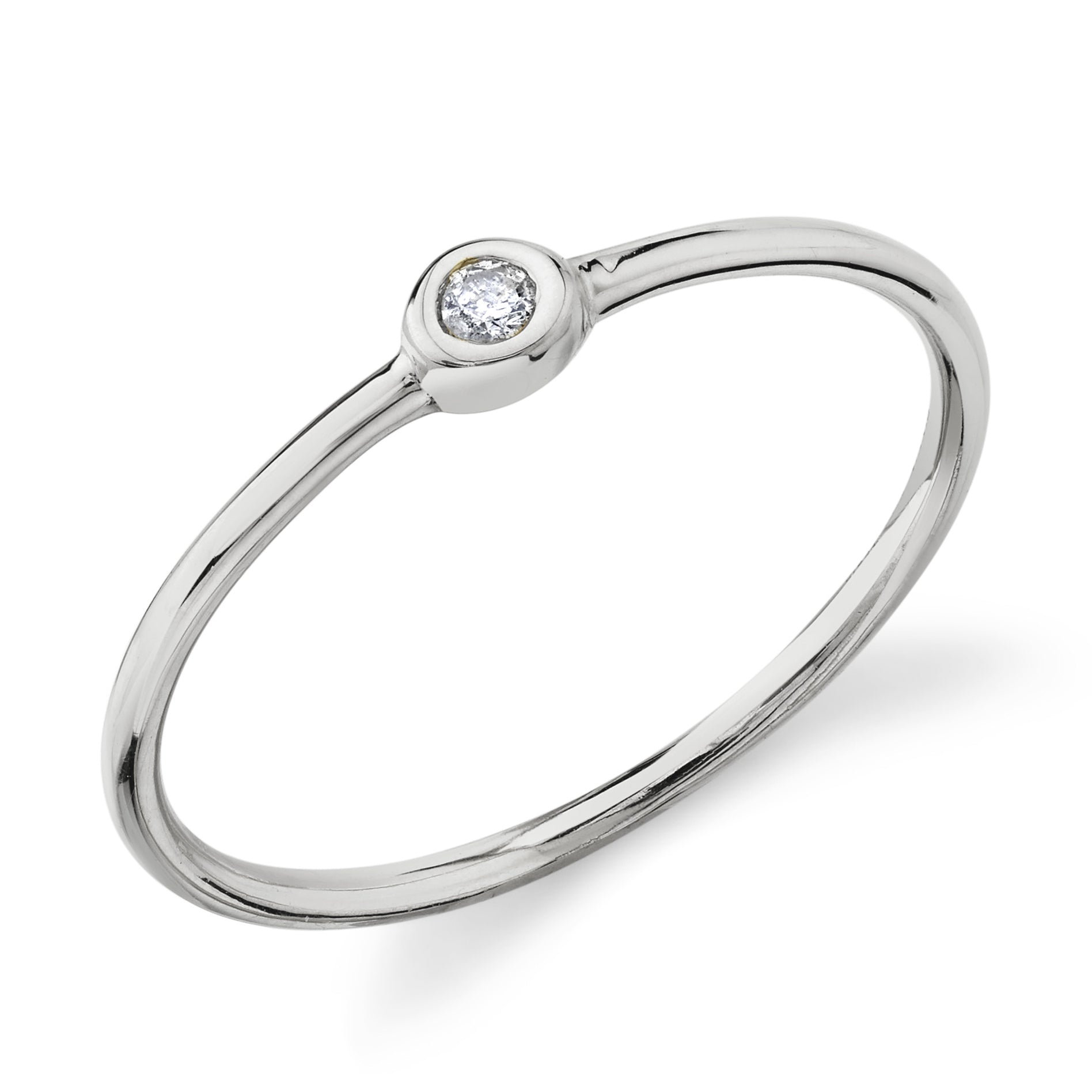 Single Diamond Bezel Ring